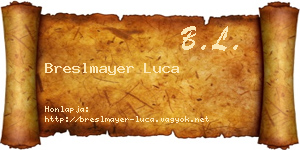 Breslmayer Luca névjegykártya